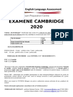 Inscriere Examene Cambridge 2020