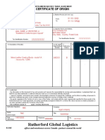 Rutherford Global Logistics: Certificate of Origin