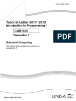 Tutorial Letter 201/1/2013: Semester 1 COS1512