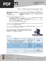 TKT - Teaching Knowledge Test: Dates