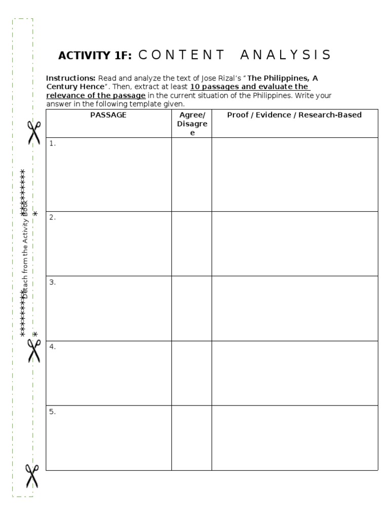 Content Analysis: Activity 1F | PDF