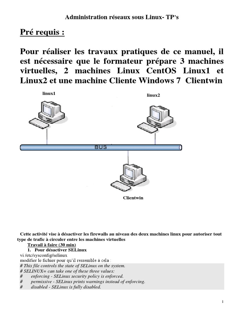 Administration Réseaux sous Linux - TP | PDF | Enveloppe de protection ...