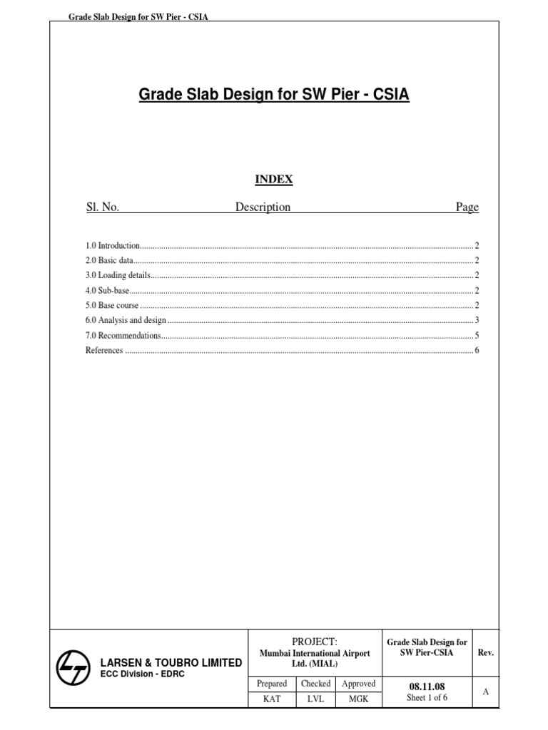 Grade Slab Design | PDF | Concrete | Materials