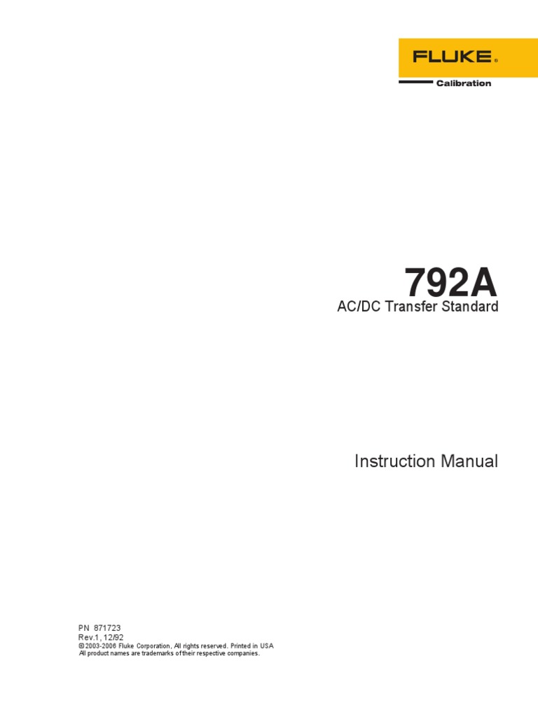 Instruction Manual: AC/DC Transfer Standard | PDF | Private Law ...
