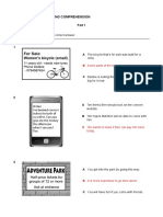 Reading Comprehension: For Each Question, Choose The Correct Answer