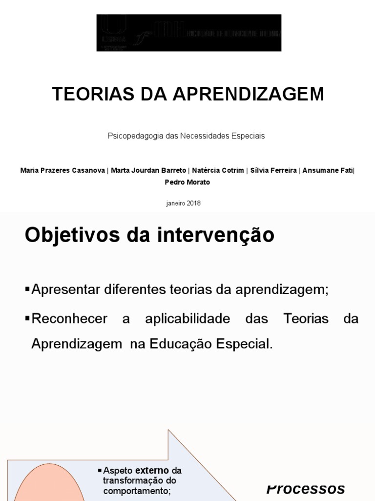 Teorias Da Aprendizagem | PDF | Teoria da Aprendizagem (Educação ...