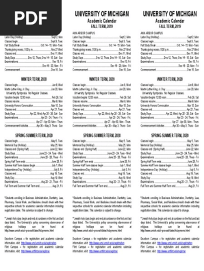 UMich Academic Calendar Overview 2020 | PDF | Academic Term | Jewish Holidays
