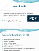 Regulator of Banking System in India, in Terms of Reserve Bank of India Act, 1934 and