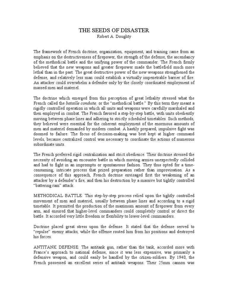 French Methodical Battle Doctrine | PDF | Maneuver Warfare | Division ...