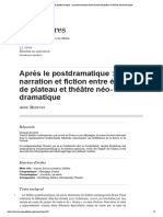 Après Le Postdramatique - Narration Et Fiction Entre Écriture de Plateau Et Théâtre Néo-Dramatique