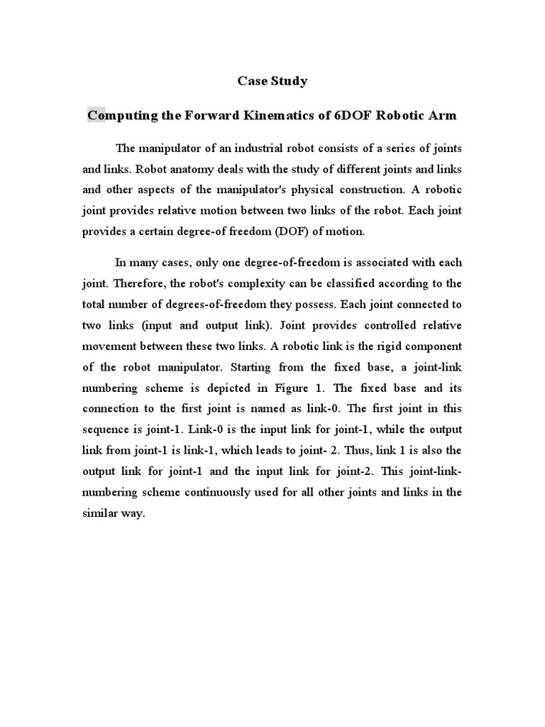 Forward Kinematics of 6DOF Arm | PDF | Cartesian Coordinate System ...