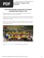 Pantawid Pamilyang Pilipino Program (4Ps) Registration Requirements