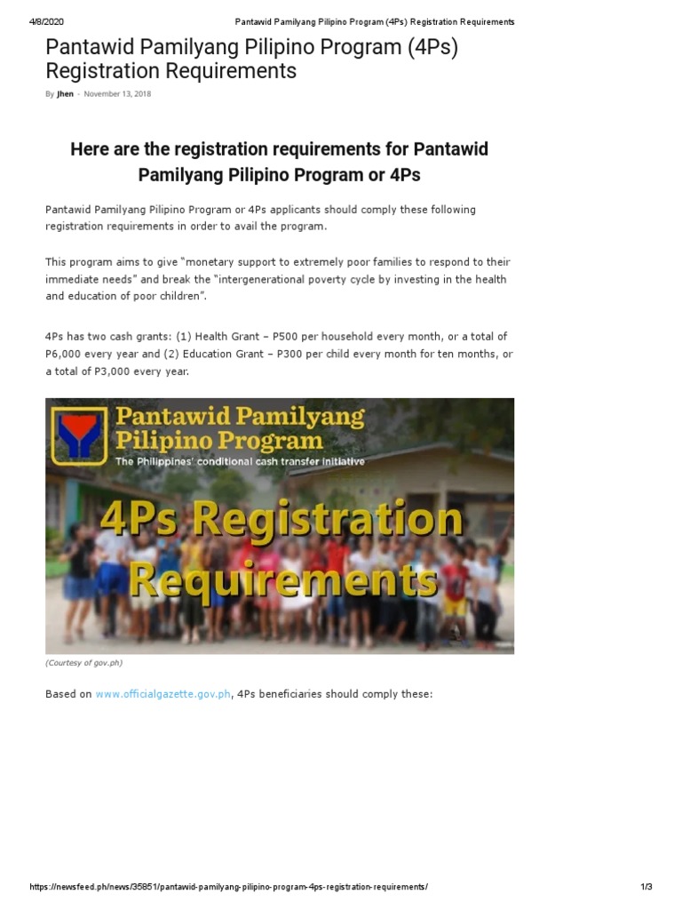 4Ps Registration Requirements Explained | PDF | Wellness | Medical