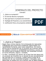 Aspectos generales de los proyectos de inversión