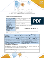 Guía de actividades y rúbrica de evaluación - Tarea 2 - El rol del psicólogo en diferentes contextos