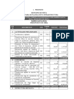 Tabla Presupuesto