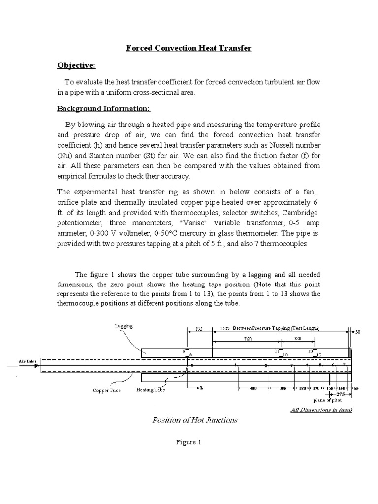 Forced Convection Heat Transfer | PDF | Thermocouple | Heat Transfer