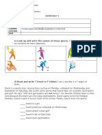 Worksheet 1: To Learn Sports and Identify Vocabulary in A Short Text