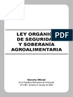 Ley Organica de Seguridad y Soberania Agroalimentaria