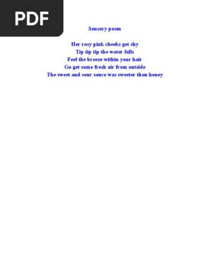sensory poem