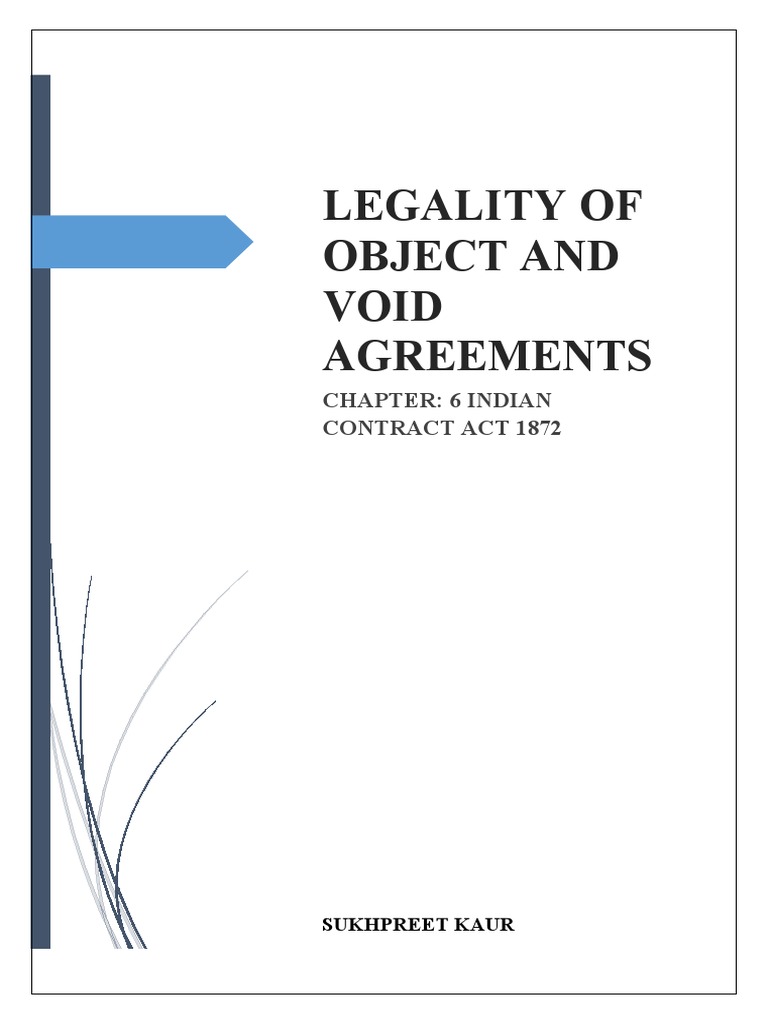 Legality of Object in Indian Contracts | PDF | Consideration | Law Of ...