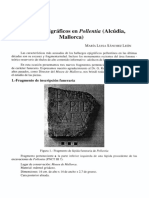 Hallazgos Epigráficos en Pollentia (Alcudia, Mallorca) : 1.-Fragmento de Inscripción Funeraria