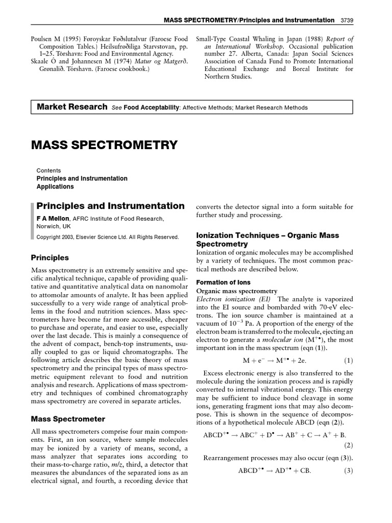 Mass Spectrometry PDF | PDF | Mass Spectrometry | Electrospray Ionization