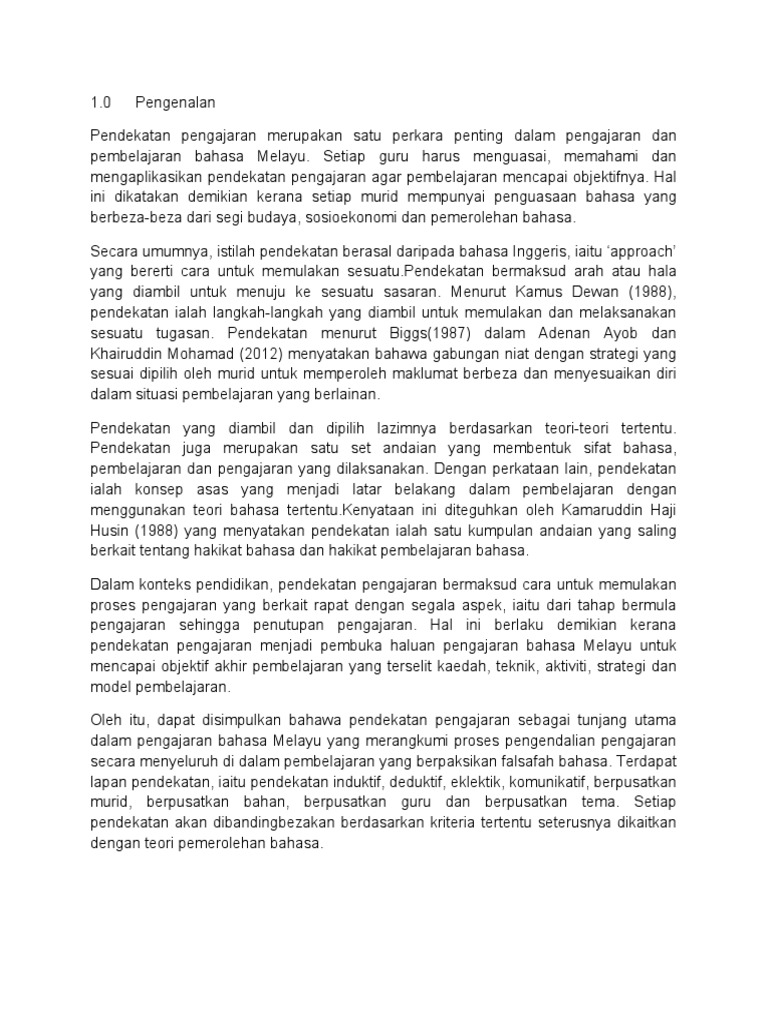 Perbandingan Pendekatan Pengajaran Pdf