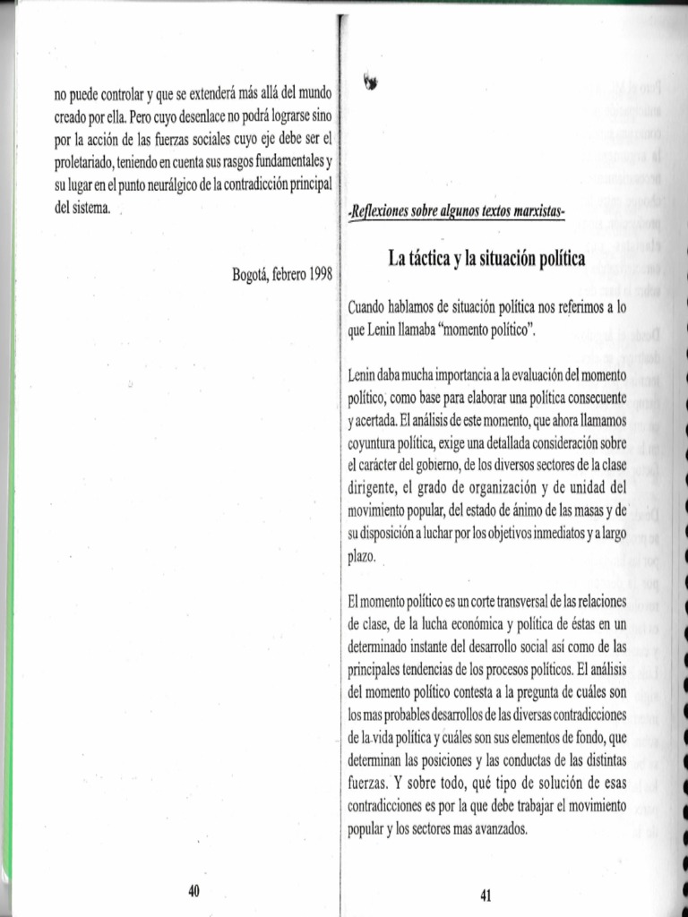La Situacion Politica Y La Tactica