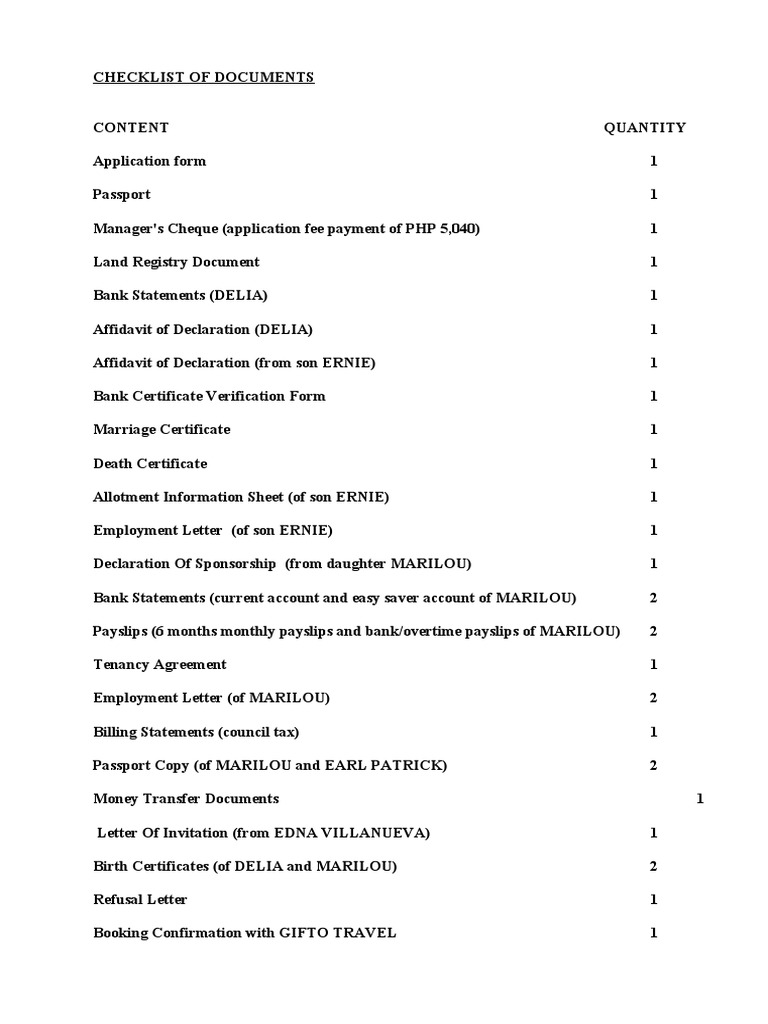Home Loan Document Checklist | PDF | Government | Government Information