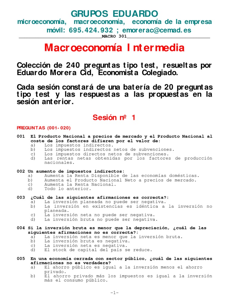 Macroeconomia 20301 PDF | PDF | Producto Interno Bruto | Balance de pagos