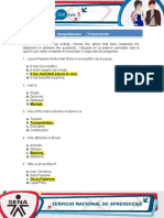 Comprehension / C Omprensión: Opción Que Mejor Complete El Enunciado o Responda Las Preguntas