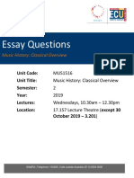 MUS1516 Essay Questions 2019v1.1