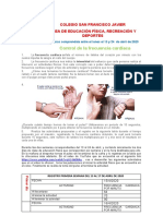 Tabla de Pulsasiones Cardiacas