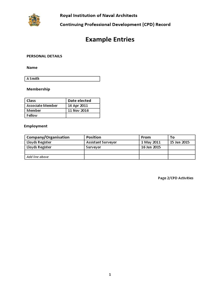 CPD RecordExample PDF | PDF | Professional Development | Architect