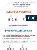 Aldehídos Y Cetonas: Universidad Privada Antonio Guillermo Urrelo Facultad de Ciencias de La Salud Farmacia y Bioquímica
