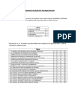 Cuestionario Evaluación de Capacitación