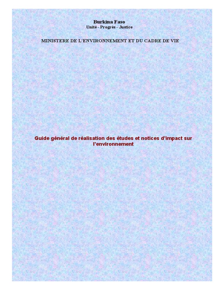 Guide d'Étude d'Impact Environnemental | PDF | Environnement naturel ...