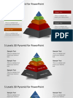 5 Levels 3D Pyramid For Powerpoint: Sample Text Sample Text