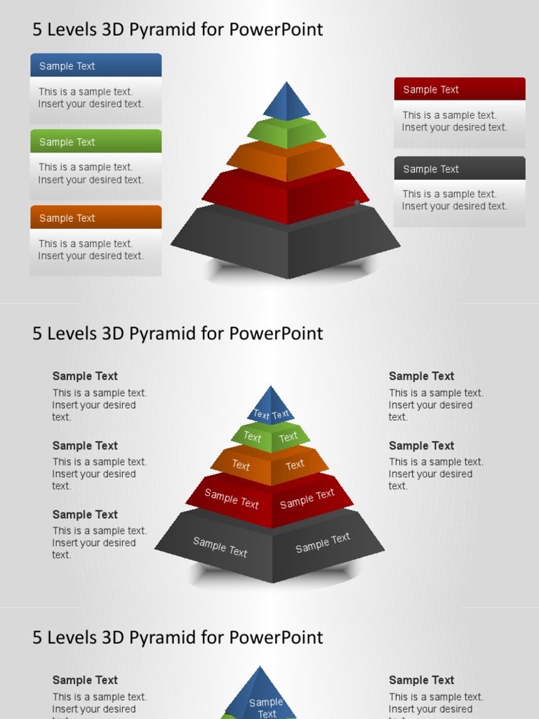 5-Level 3D Pyramid PowerPoint Template | PDF | Computers