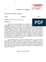 Respuesta Del Gobierno: Secre Taria de Estado de Relaciones Con Las Cortes