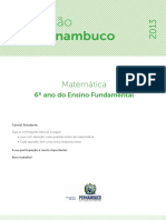 Avaliação de Matemática do 6o ano do Ensino Fundamental