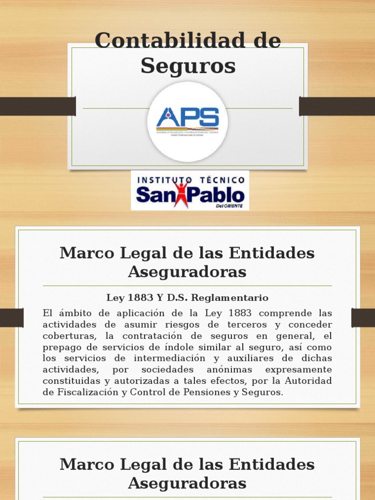 Contabilidad y Ley 1883 de Seguros en Bolivia | PDF | Reaseguro | Seguro