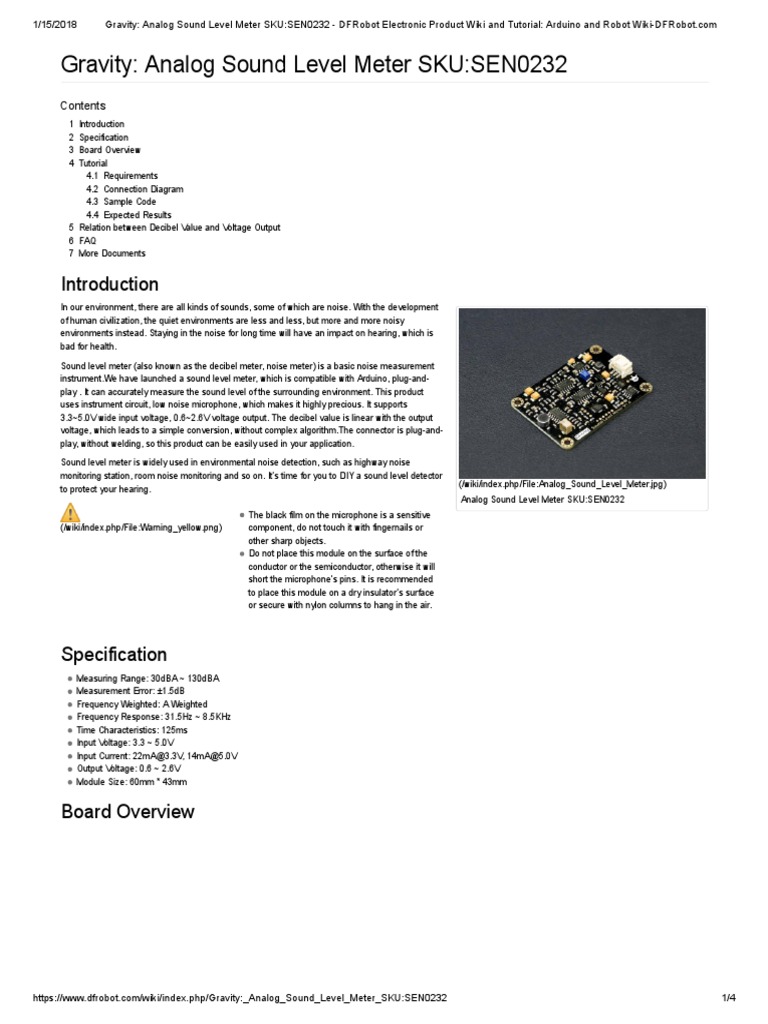 Gravity Sound Level Meter Datasheet | PDF | Decibel | Noise