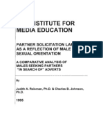 Partner Solicitation Language As A Reflection of Male Sexual Orientation