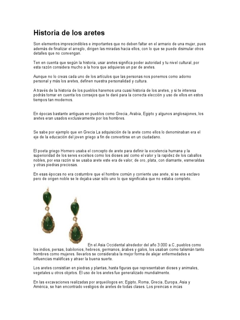 Historia de Los Aretes PDF Grecia