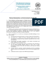 Parma Declaration On Environment and Health