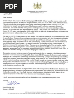 Pa. Health Secretary's letter to senators