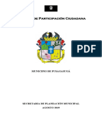 Documento de Participación Ciudadana Fase Diagnostico Pot 2019