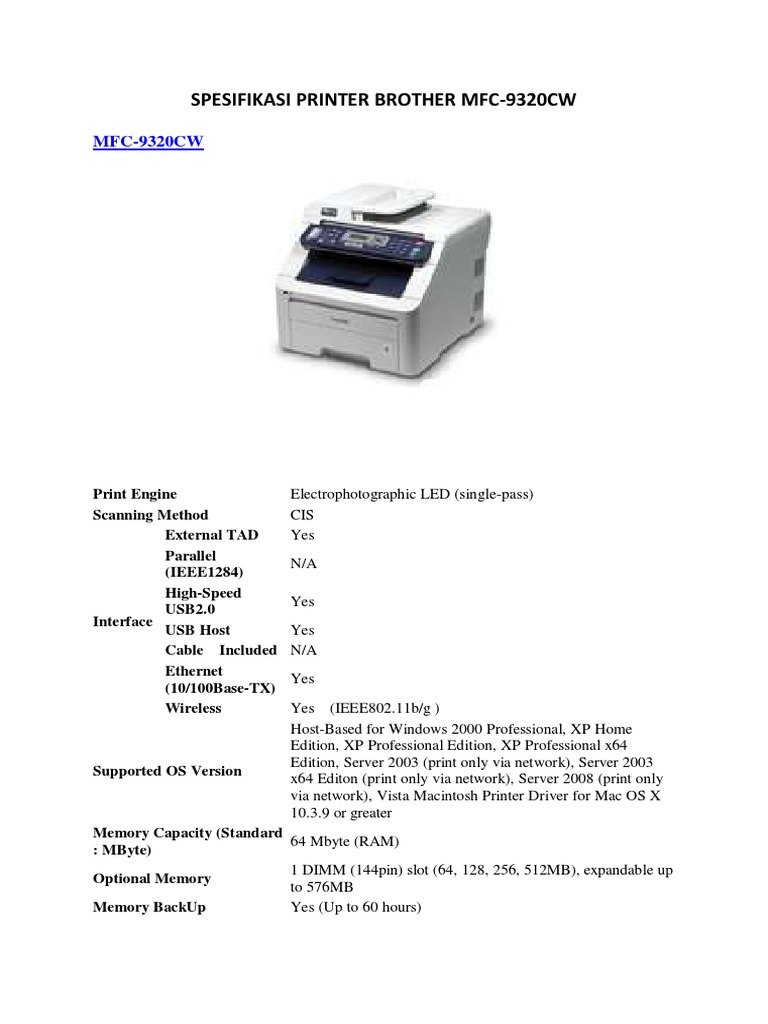 Spesifikasi Printer Brother Mfc Fax File Transfer Protocol